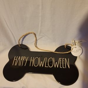 Black Ceramic Rae Dunn HAPPY HOWLOWEEN Plaque